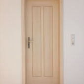 Zimmertüre mit Füllungen aus Fichte Massivholz weiß lasiert